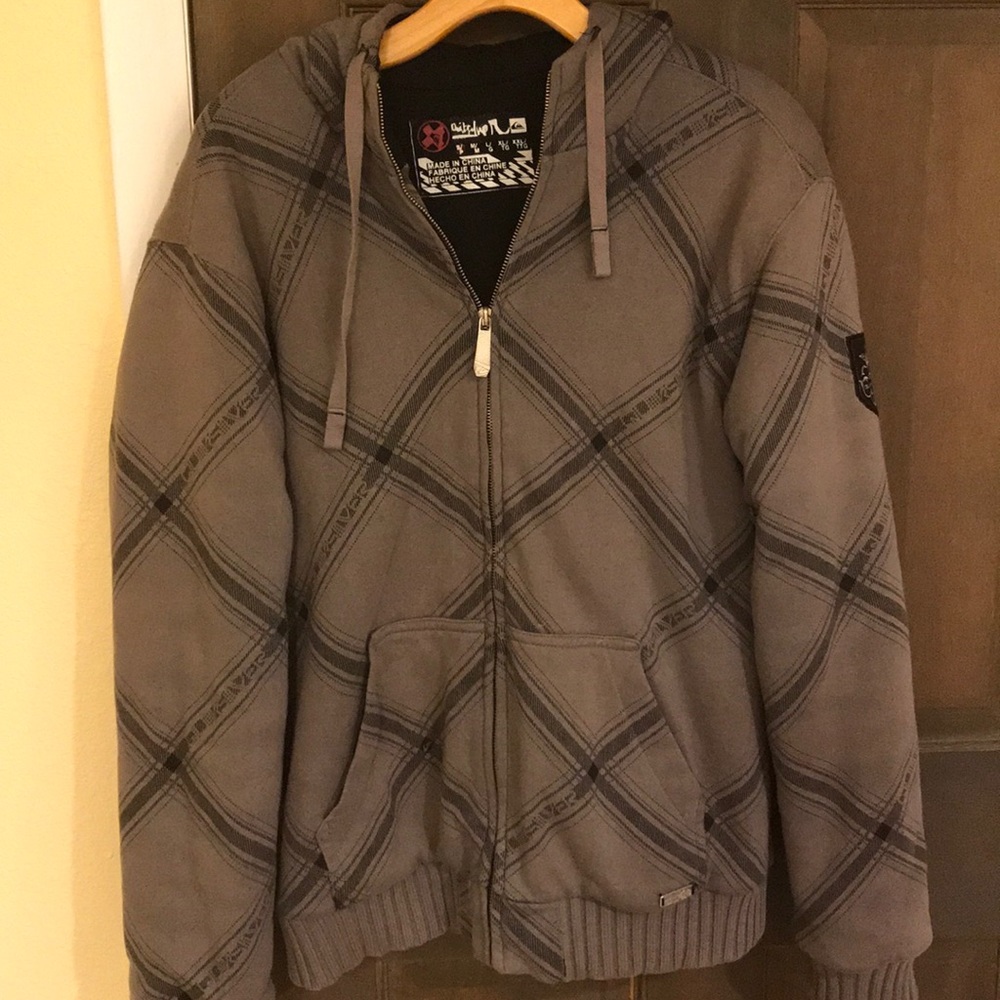 A quick silver zip up heavy sweatshirt jacket